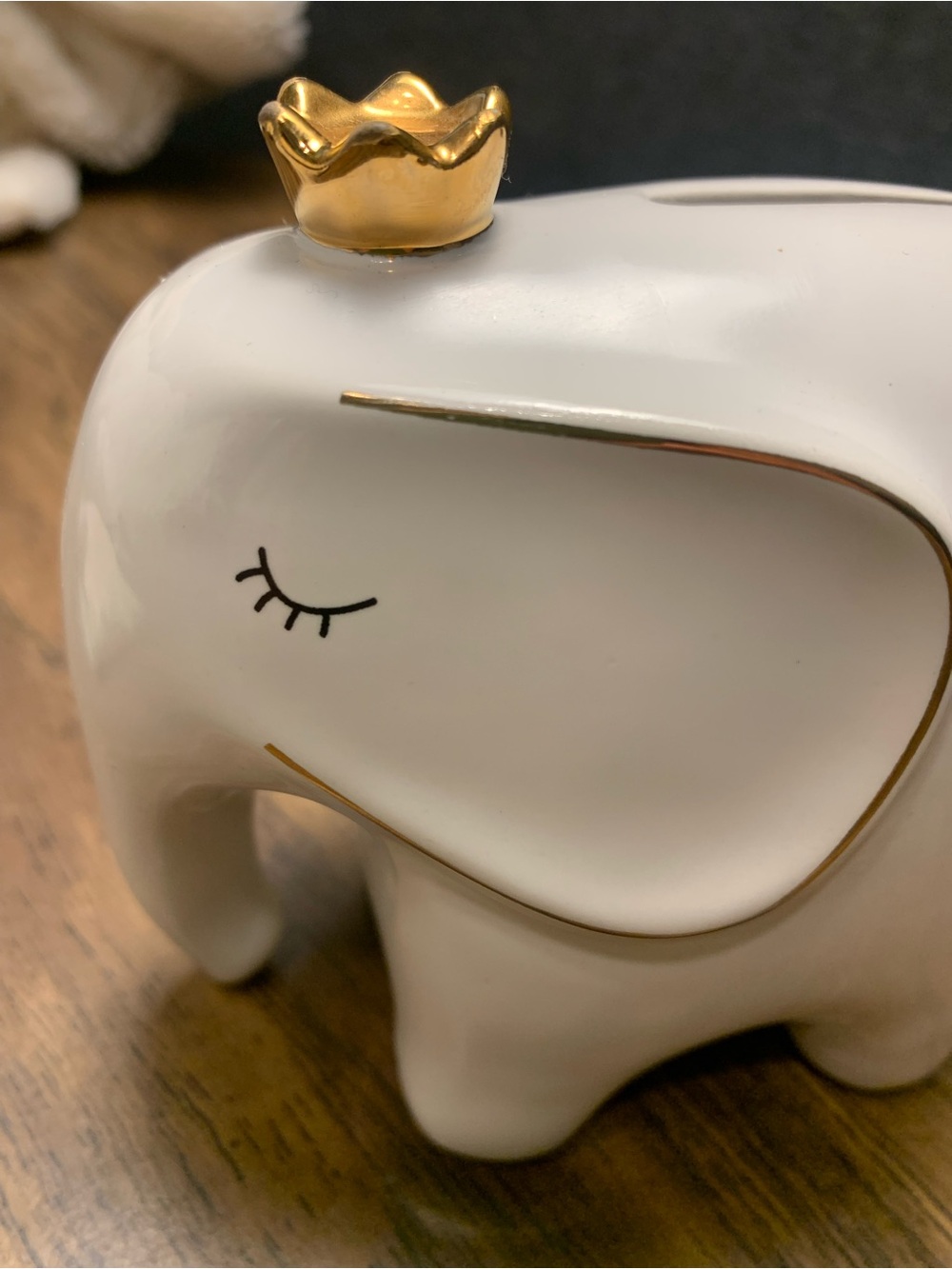 Mud Pie White Mini Elephant Bank - Picture 5 of 10